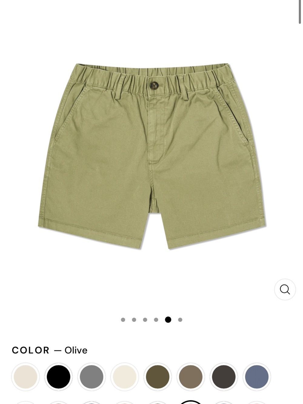 Men's Olive Cotton Casual Shorts